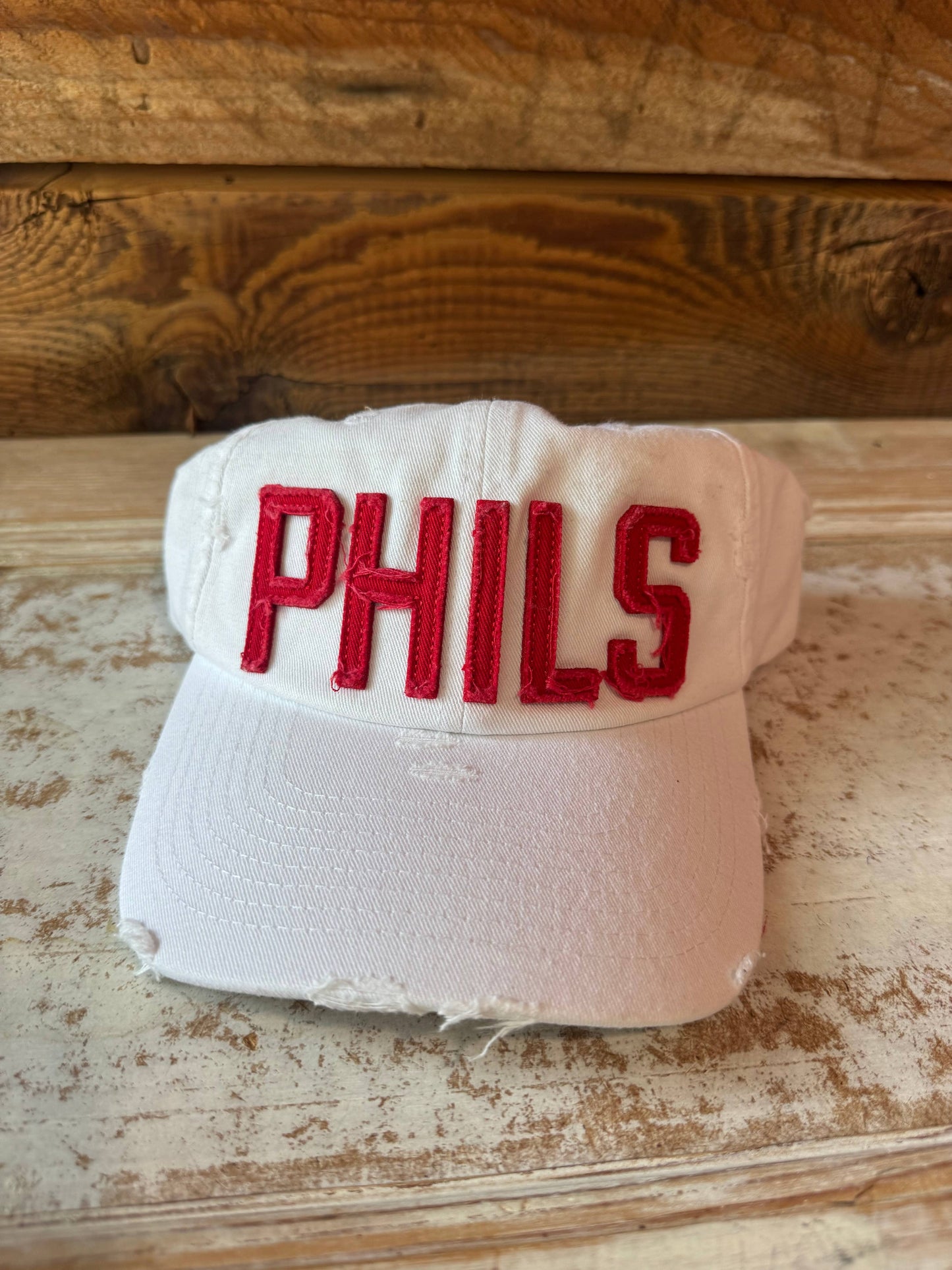 White Embroidered Phils Cap