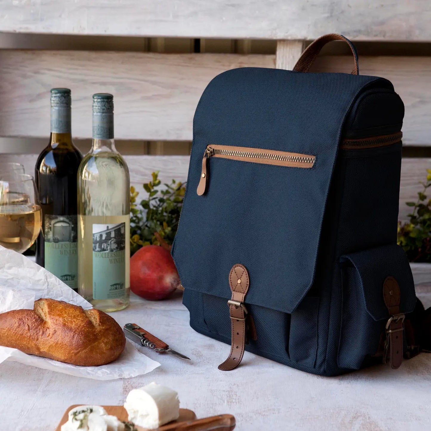 ‘Barrett’ 3 Bottle Wine & Cheese Tote