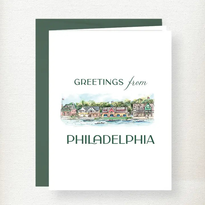 Greetings From Boathouse Row Greeting Card