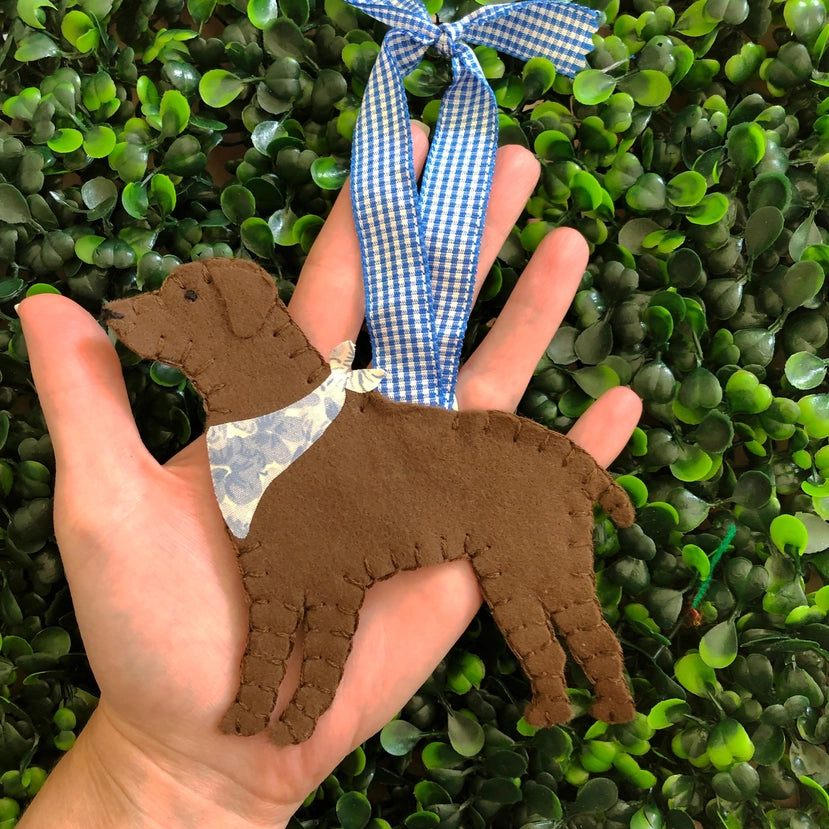 Preppy Chocolate Lab Ornament