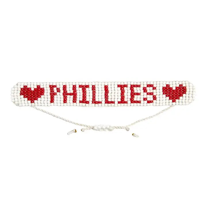 Phillies Beaded Bracelet (white)