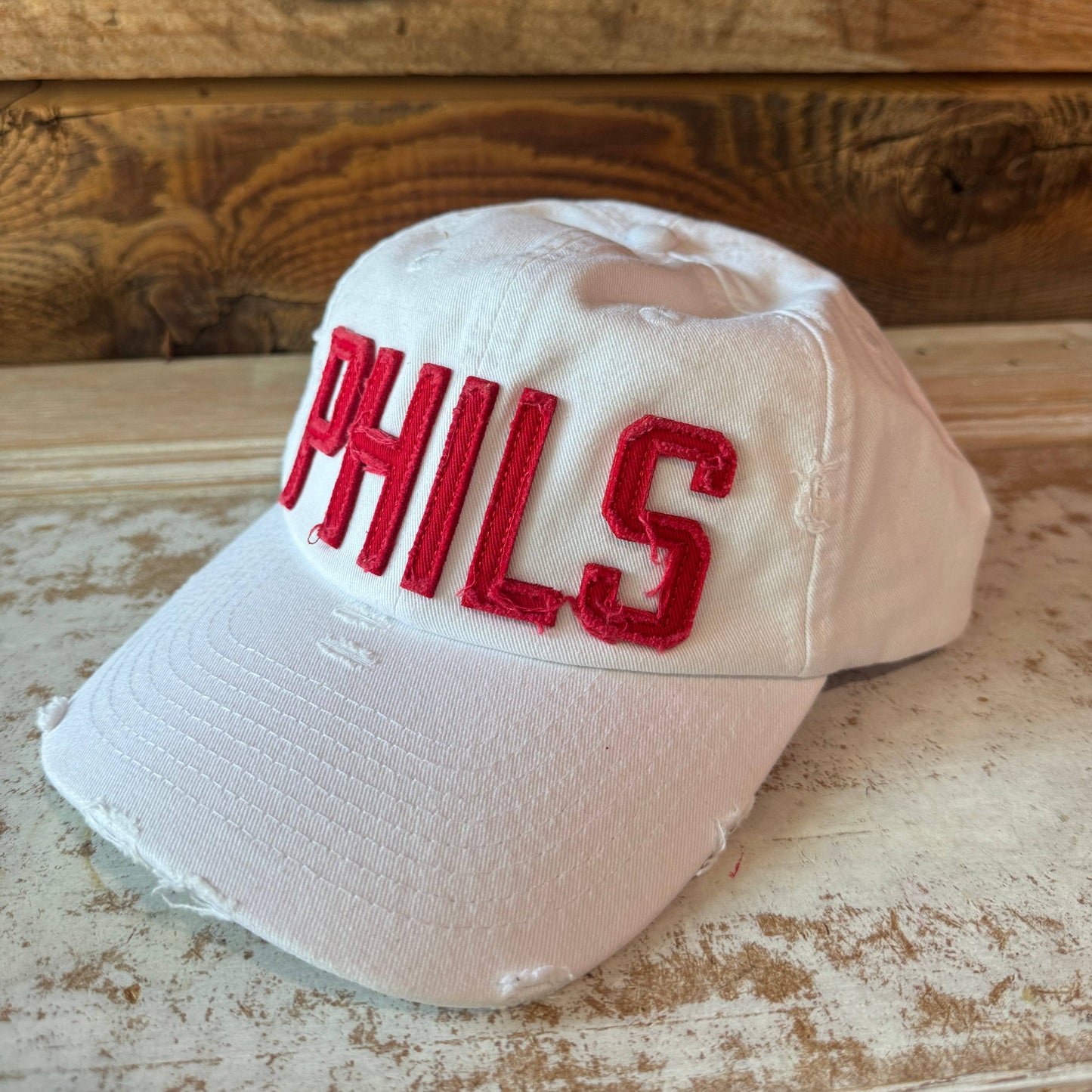 White Embroidered Phils Cap