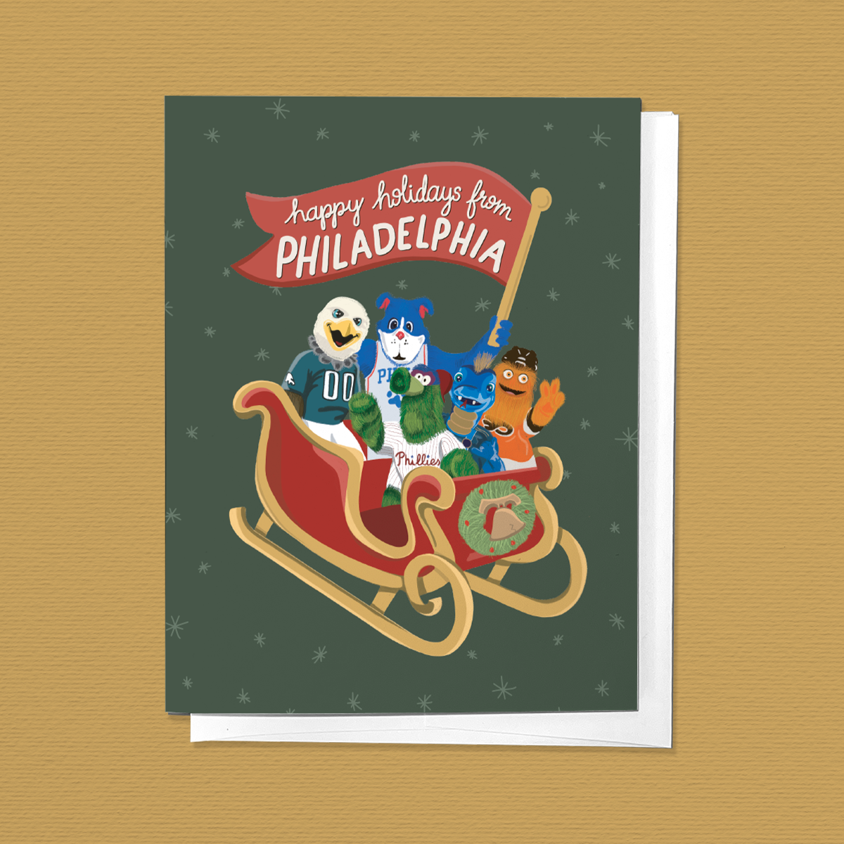 Happy Holidays from Philadelphia Mascots Greeting Card