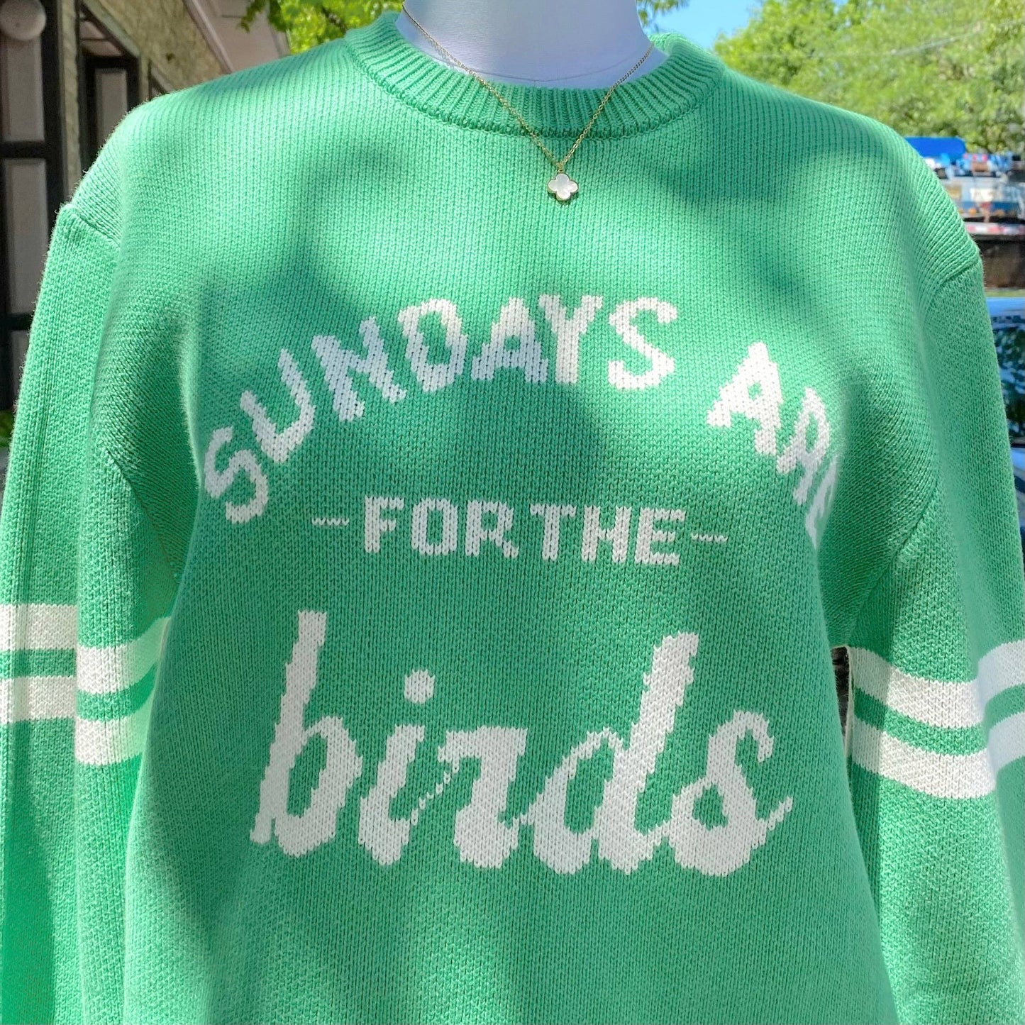 "Sundays Are For The Birds"  Knit Sweater