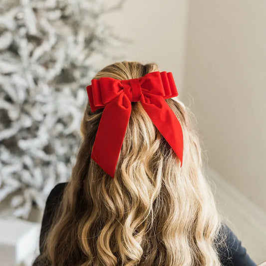 Grace Bow Barrette - Red
