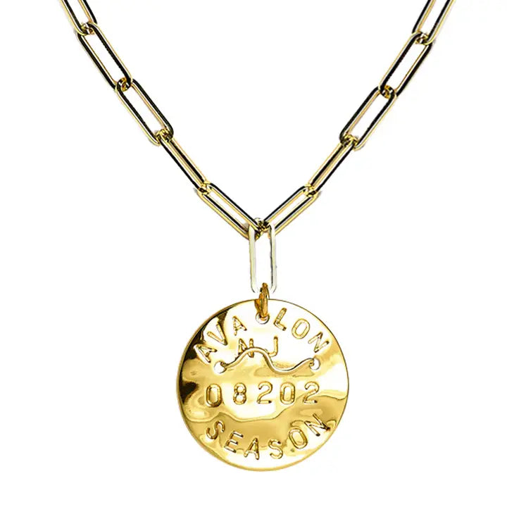 Beach Tag Pendant Necklace