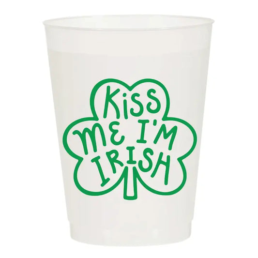 "Kiss Me I'm Irish" Frosted Reusable Cups (6)