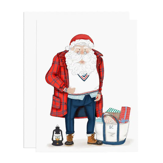 Preppy Santa Greeting Card