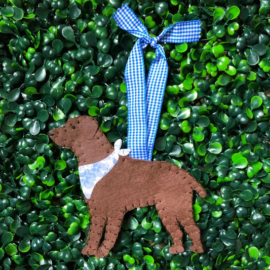 Preppy Chocolate Lab Ornament