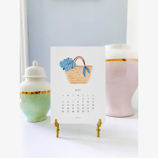 Little Joys 2024 Watercolor Calendar & Bamboo Stand