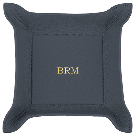 'Barrett' Leather Valet in Navy (Personalized)