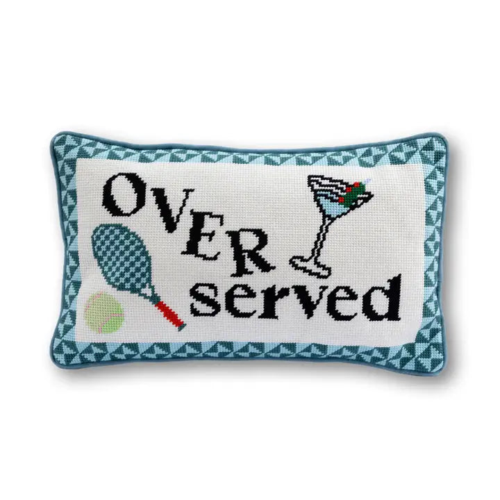 "Overserved" Needlepoint Pillow