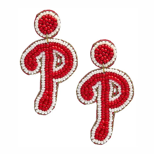 Phillies P Earrings