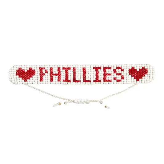 Phillies Beaded Bracelet (white)