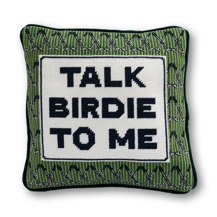 "Talk Birdie To Me" Needlepoint Pillow