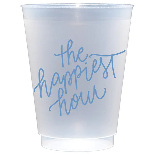 "The Happiest Hour" Frosted Reusable Cups (8)